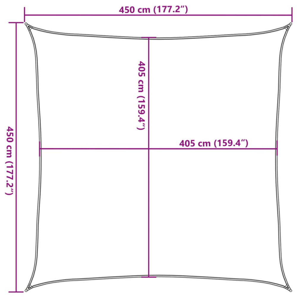 Produktbild för Solsegel 160 g/m² brun 4,5x4,5 m HDPE