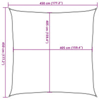 Produktbild för Solsegel 160 g/m² brun 4,5x4,5 m HDPE