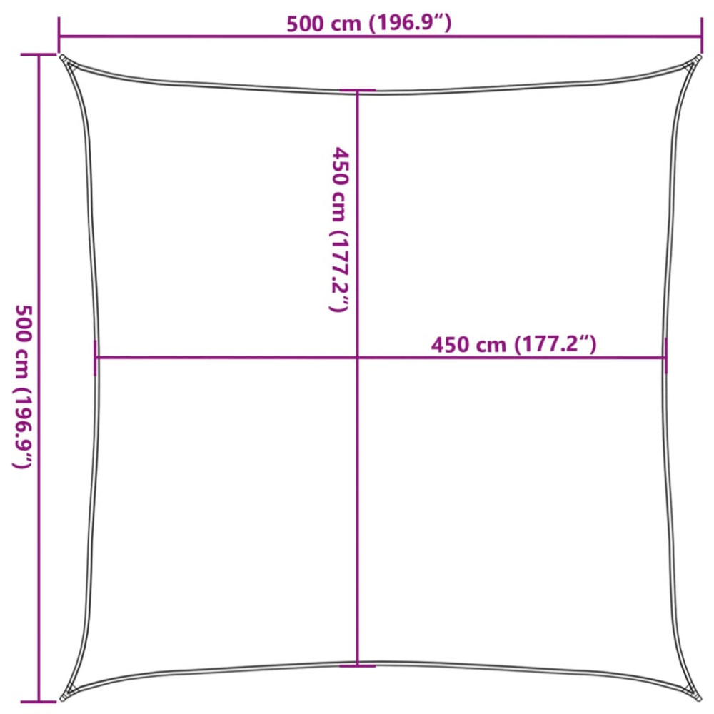 Produktbild för Solsegel 160 g/m² brun 5x5 m HDPE