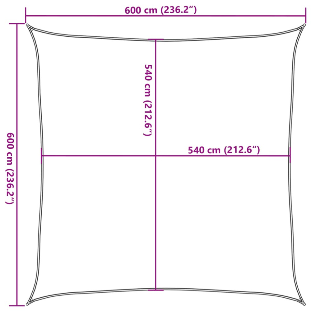 Produktbild för Solsegel 160 g/m² brun 6x6 m HDPE