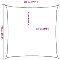 Produktbild för Solsegel 160 g/m² brun 7x7 m HDPE