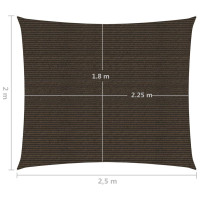 Produktbild för Solsegel 160 g/m² brun 2x2,5 m HDPE