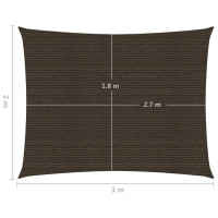 Produktbild för Solsegel 160 g/m² brun 2x3 m HDPE