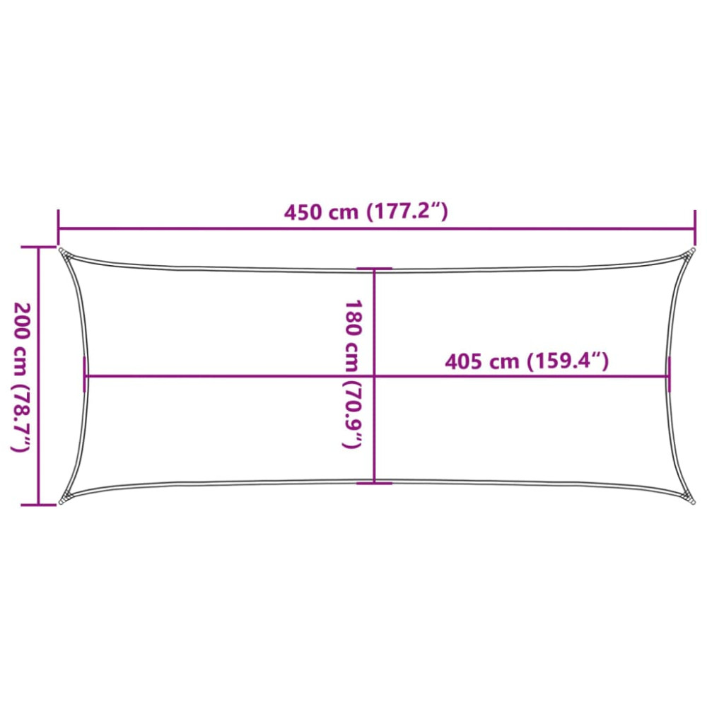 Produktbild för Solsegel 160 g/m² brun 2x4,5 m HDPE