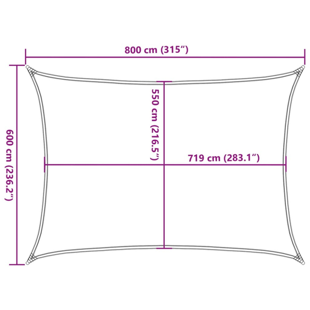 Produktbild för Solsegel 160 g/m² brun 6x8 m HDPE