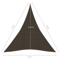 Produktbild för Solsegel 160 g/m² brun 5x6x6 m HDPE