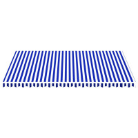 Produktbild för Markisväv blå och vit 5x3,5 m