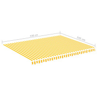 Produktbild för Markisväv gul och vit 4,5x3,5 m