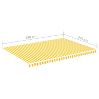 Produktbild för Markisväv gul och vit 5x3,5 m