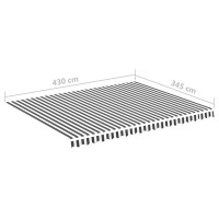 Miniatyr av produktbild för Markisväv antracit och vit 4,5x3,5 m