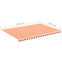 Produktbild för Markisväv gul och orange 5x3,5 m