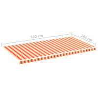 Produktbild för Markisväv gul och orange 6x3 m