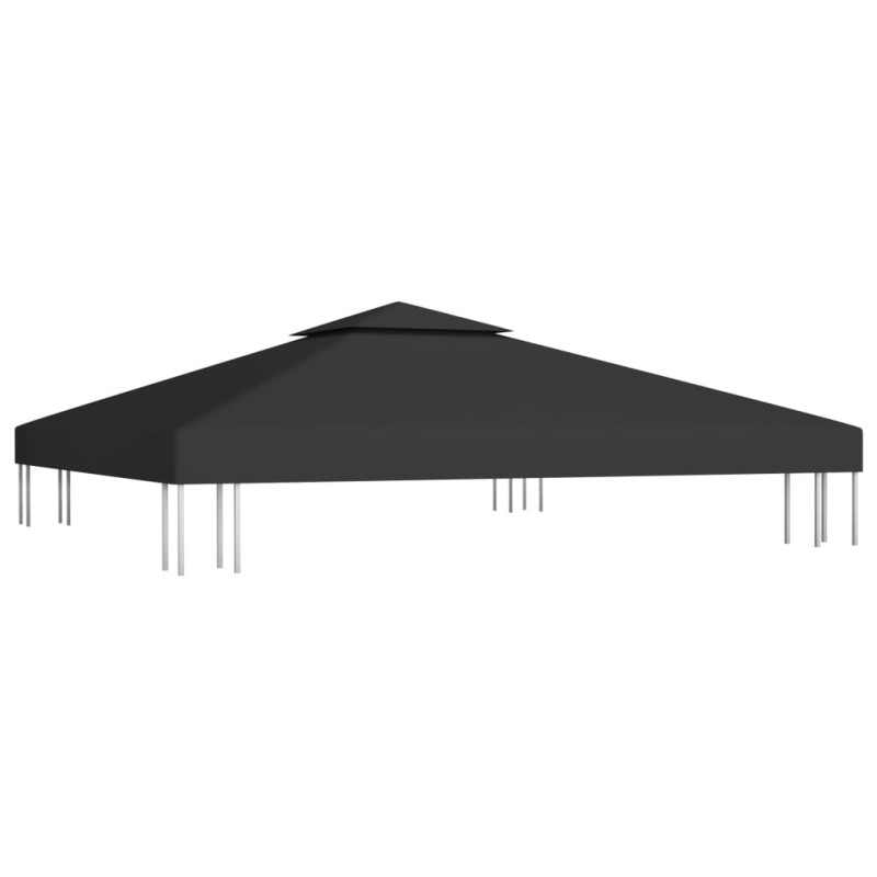 Produktbild för Paviljongtak med ventilering 310 g/m² 3x3 m svart