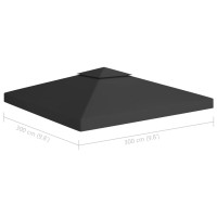 Miniatyr av produktbild för Paviljongtak med ventilering 310 g/m² 3x3 m svart
