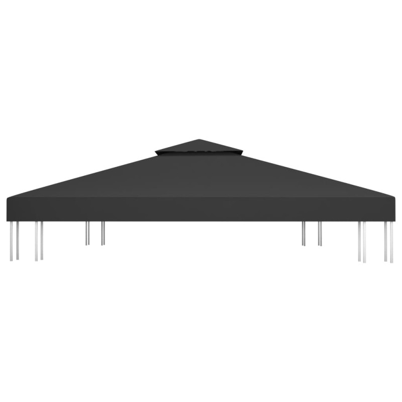 Produktbild för Paviljongtak med ventilering 310 g/m² 4x3 m svart