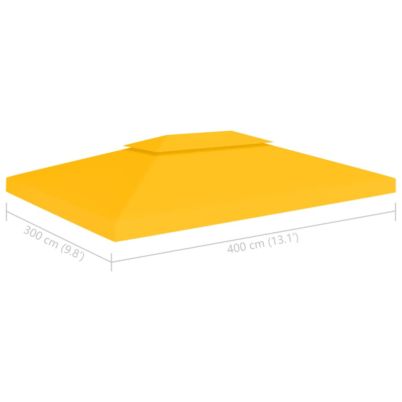 Produktbild för Paviljongtak med ventilering 310 g/m² 4x3 m gul