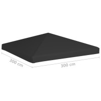 Miniatyr av produktbild för Paviljongtak 270 g/m² 3x3 m svart
