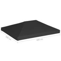 Miniatyr av produktbild för Paviljongtak 270 g/m² 4x3 m svart