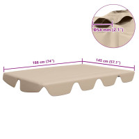 Produktbild för Reservtak för hammock beige 188/168x145/110 cm