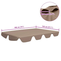 Produktbild för Reservtak för hammock taupe 188/168x145/110 cm