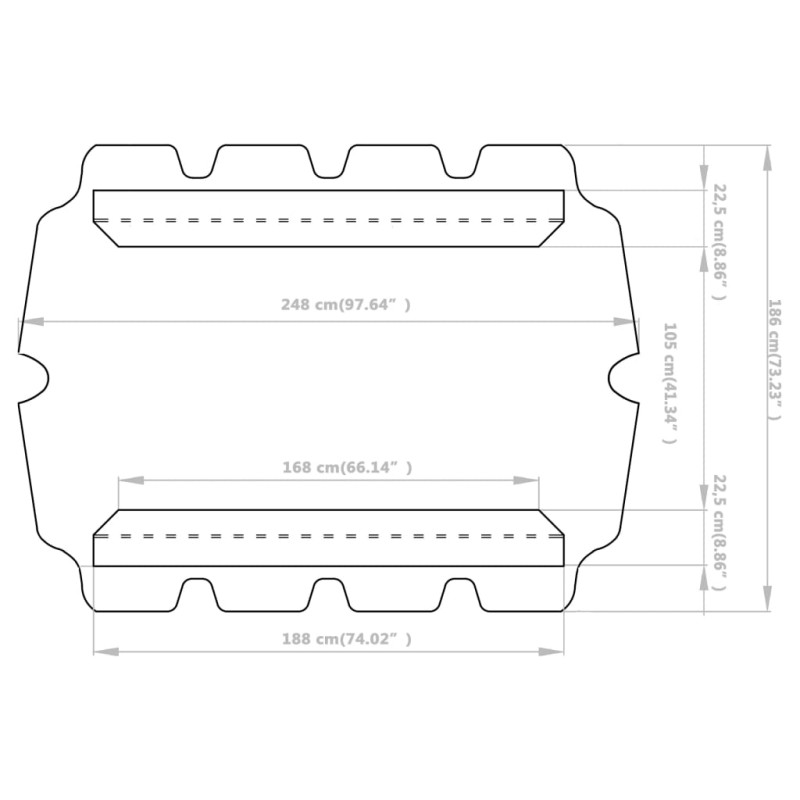 Produktbild för Reservtak för hammock gul 188/168x145/110 cm