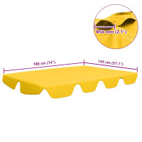 Produktbild för Reservtak för hammock gul 188/168x145/110 cm