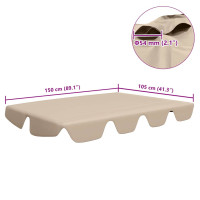 Produktbild för Reservtak för hammock beige 150/130x105/70 cm