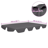Produktbild för Reservtak för hammock antracit 150/130x105/70cm