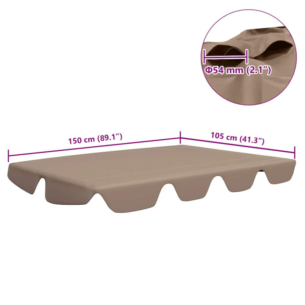 Produktbild för Reservtak för hammock taupe 150/130x105/70 cm