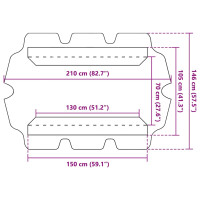 Produktbild för Reservtak för hammock blå 150/130x105/70 cm