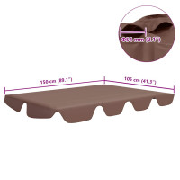 Produktbild för Reservtak för hammock brun 150/130x105/70 cm