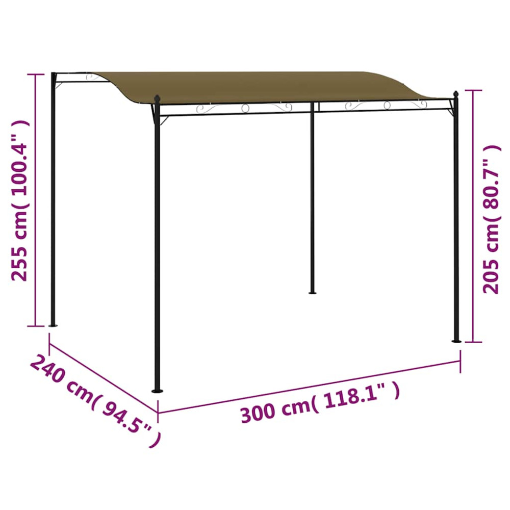Produktbild för Paviljong 3x2,4 m taupe 180 g/m²