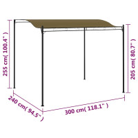 Produktbild för Paviljong 3x2,4 m taupe 180 g/m²