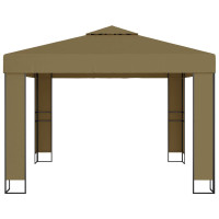 Produktbild för Paviljong dubbla tak 3x3x2,7 m taupe 180 g/m²