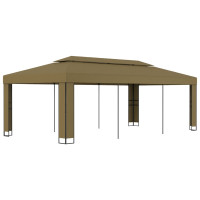 Produktbild för Paviljong dubbla tak 3x6 m taupe 180 g/m²