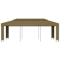 Produktbild för Paviljong dubbla tak 3x6 m taupe 180 g/m²