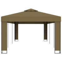 Produktbild för Paviljong dubbla tak 3x6 m taupe 180 g/m²