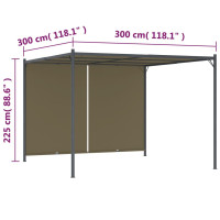 Miniatyr av produktbild för Pergola med infällbart tak 3x3 m taupe 180 g/m²