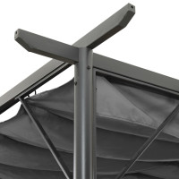 Miniatyr av produktbild för Pergola med infällbart tak antracit 3x3 m stål 180 g/m²