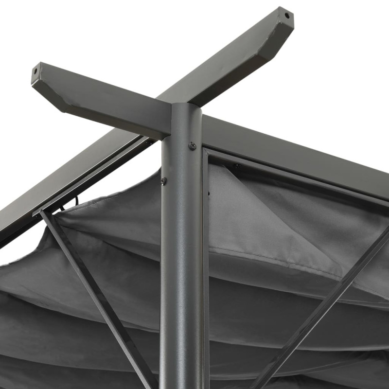 Produktbild för Pergola med infällbart tak antracit 3x3 m stål 180 g/m²