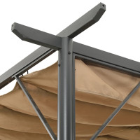 Miniatyr av produktbild för Pergola med infällbart tak taupe 3x3 m stål 180 g/m²