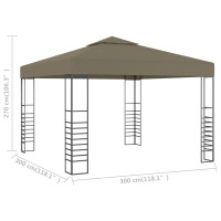 Produktbild för Paviljong 3x3 m taupe 180 g/m²