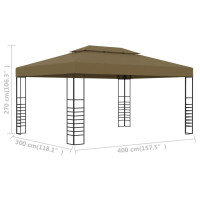 Produktbild för Paviljong 3x4 m taupe 180 g/m²