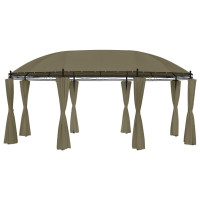 Produktbild för Paviljong med draperier 520x349x255 cm taupe 180 g/m²