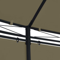 Produktbild för Paviljong med draperier 520x349x255 cm taupe 180 g/m²