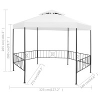 Produktbild för Paviljong 323x275x265 cm vit 180 g/m²