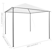 Produktbild för Paviljong 3x3x2,9 m vit 180 g/m²