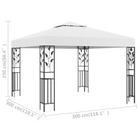 Produktbild för Paviljong 3x3 m vit 180 g/m²