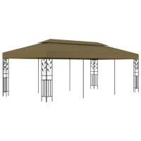 Produktbild för Paviljong 6x3 m taupe 180 g/m²