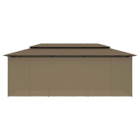 Produktbild för Paviljong med draperier 600x298x270 cm taupe 180 g/m²